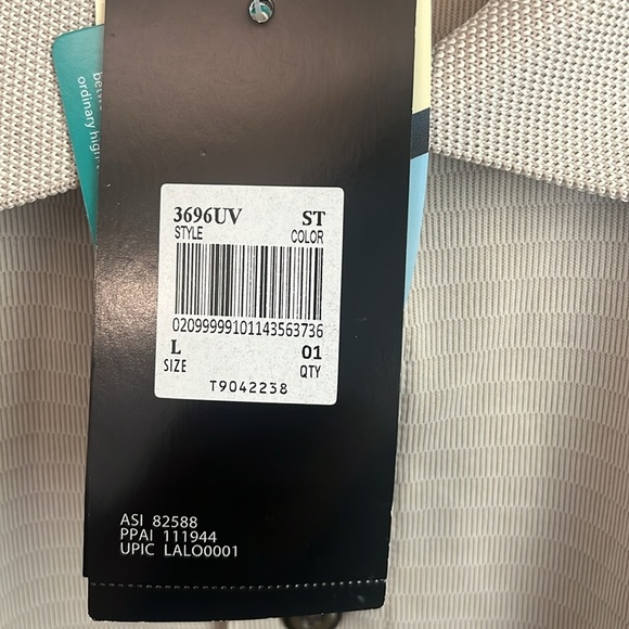 Men’s Solar Shield Performance wear collared shirt. UPF 30+ size L NWT - Picture 5 of 5